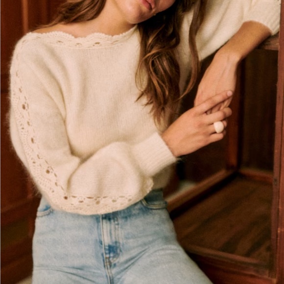 Sezane | Sweaters | Copy Sezane White Stacy Jumper Euc | Poshmark